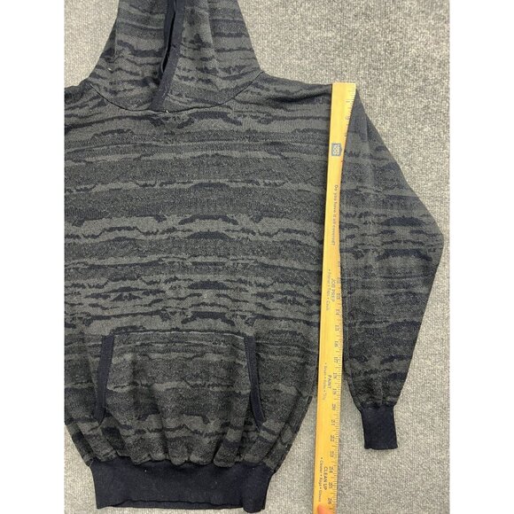 Morse Code Hoodie Men's Small Black Gray Camouflage Pullover Polyester - Picture 4 of 6